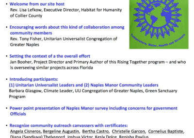 Naples Community Meeting Program