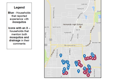 Mapped Reports of Households Reporting Mosquitos
